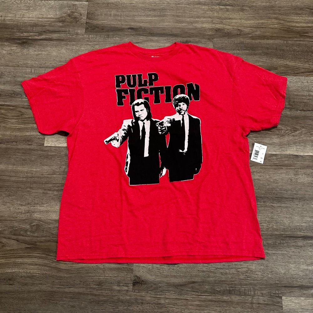 NWT Pulp Fiction T-Shirt Mens XXL Red Graphic Movie Tee Jules Vincent Miramax - Picture 3 of 7